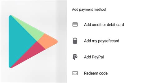 how to add payment method in google play